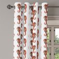 thumbnail image 2 of Ambesonne Seahorse Grommet Curtain, Pattern in Watercolors, 50" x 108", Grey and Red, 2 of 6