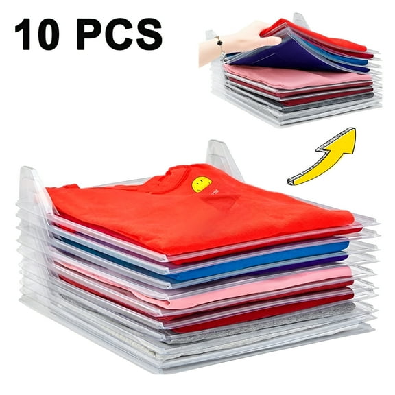 LAMIRO 10 Pack Wardrobe Folding Board Tee Shirt Organizer Clothing Dividers File Organizers - Stackable T Shirt and Document Organizer