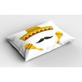 thumbnail image 2 of Ambesonne Cartoon Pillow Sham 2 Pack, Famous Mexican, 26"x20", Yellow, 2 of 3