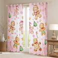 thumbnail image 2 of Manfei Pink Gingerbread Man Blackout Curtains Set of 2 (52x84 Each), Kawaii Christmas Dessert Window Curtains, Cartoon Theme Curtains and Drapes, Curtains and Drapes Home Decor, 2 of 6