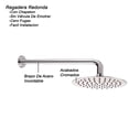 thumbnail image 3 of Regadera Redonda 20cm Con Brazo Y Chapeton Rubinett  Acero inóxidable Cromada Espejo De Lujo, 3 of 3