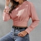 thumbnail image 4 of Tops para mujer Camisas Blusas Elegantes Camisas casuales de manga larga Moda Cómoda Blusa de cuello redondo de color sólido Odeerbi ODB-5, 4 of 6