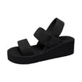 thumbnail image 2 of Willtoo Women's Orthopedic Sandals Comfortable Summer Thick Soled Wedge Slides Soft Sole Casual Elastic Straps Sandals for Women, 2 of 7
