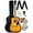 Sunburst, variant on Fender FA-125 Dreadnought Acoustic Guitar - Black w/ Hard Case