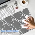 thumbnail image 4 of Long Mouse Pads for Desk,Gray Geometric Quatrefoil Pattern Desk Mats on Top Of Desks, Desk Mouse Pad Extra Large with 3mm Non-Slip Base and Stitched Edge for Gaming,Office,Work,Home 31.5"x15.7", 4 of 6