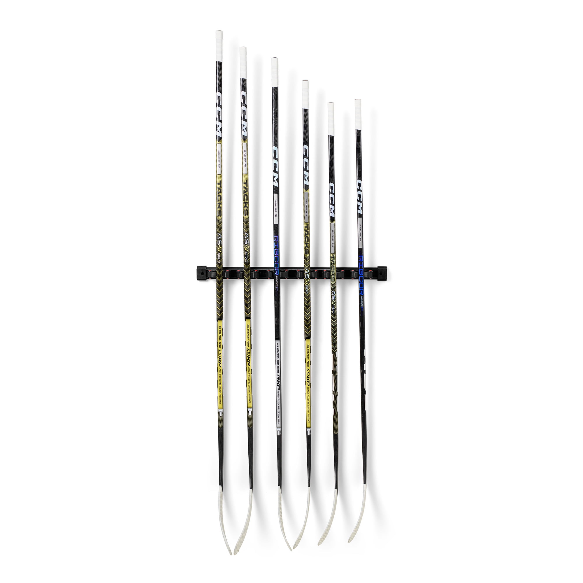 Black ABS Plastic Wall Mount Hockey Stick Rack Organizer