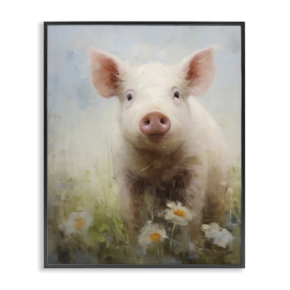 Stupell Industries Cottage Spring Garden Piggy Black Framed Giclee Art, 11 x 14, by Arlington Prints