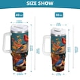 thumbnail image 4 of 40 oz Insulated Stainless Steel Tumbler Double Wall Stainless Steel Tumbler with 2-Way Drinking Birdhouse and Colorful Birds, 4 of 9