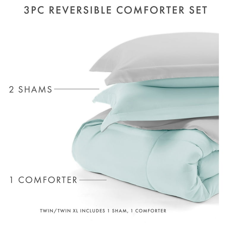  Cathay Home Ultra Plush Goose Down Alternative Reversible  Comforter Set - Full/Queen, Charcoal/Silver, 3-Piece Microfiber Bedding Set  (REVCM) : Home & Kitchen