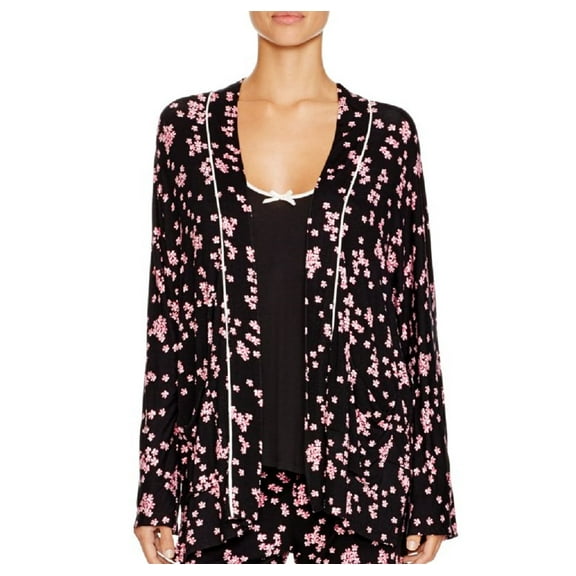 Oscar de la Renta Womens 1-Piece Pajama Top Only, Large, Black Floral