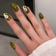 thumbnail image 1 of Uñas postizas Prensa corta de almendras en las uñas Cubierta completa de acrílico Puntas de uñas postizas verdes para mujeres y niñas 24PCS Namotu HMYH783, 1 of 6