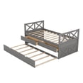 thumbnail image 4 of Harper & Bright Designs Solid Wood Twin Size Dayed with Drawer and Trundle Captain’s Bed Daybed Wood Bed for Kids Adults, Gray, 4 of 10