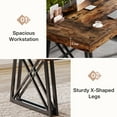 thumbnail image 3 of Tribesigns Large Computer Desk, 63-Inch Writing Desk with Sturdy X-Shaped Legs for  Home Office, Rustic Brown & Black, 3 of 5