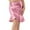 Pink, variant on EDFBUYKRS Female Skirts High Waisted Skirt with Slit for Women Women's Glossy Short Skirt with Ruffled Edges and Half Length Skirt
