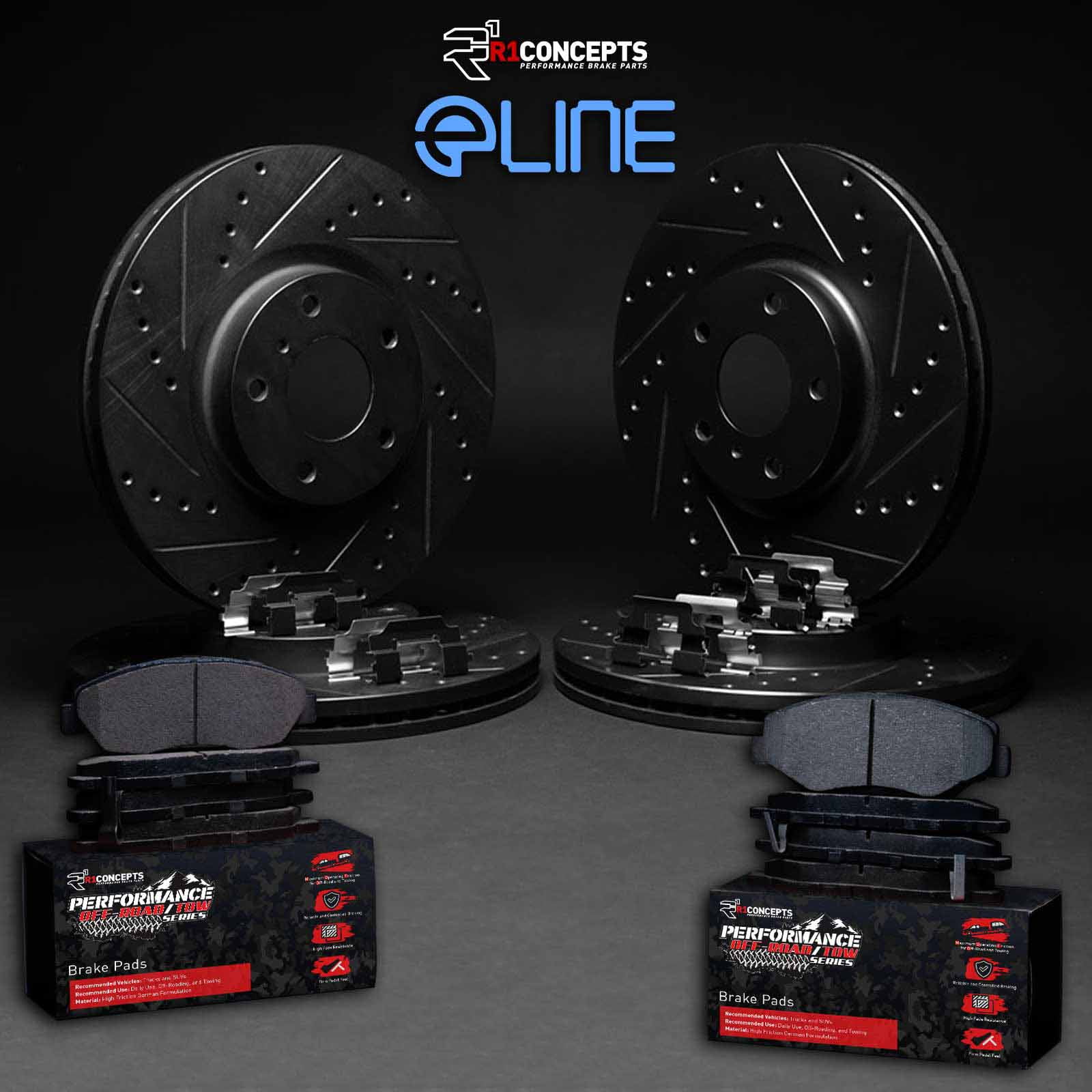 R1 Concepts Whvh2 76002 R1 Eline Series Brake Rotors D/S Black Perf Fits select: 2001-2007 TOYOTA SEQUOIA