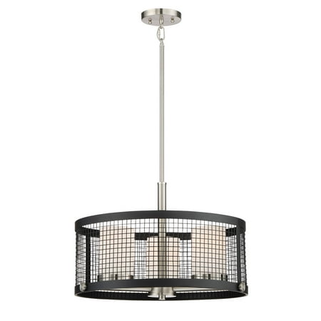 - Pendants 3 Light With Black with Brushed Nickel Accents Finish Steel Medium Base 20 inch 300 Watts