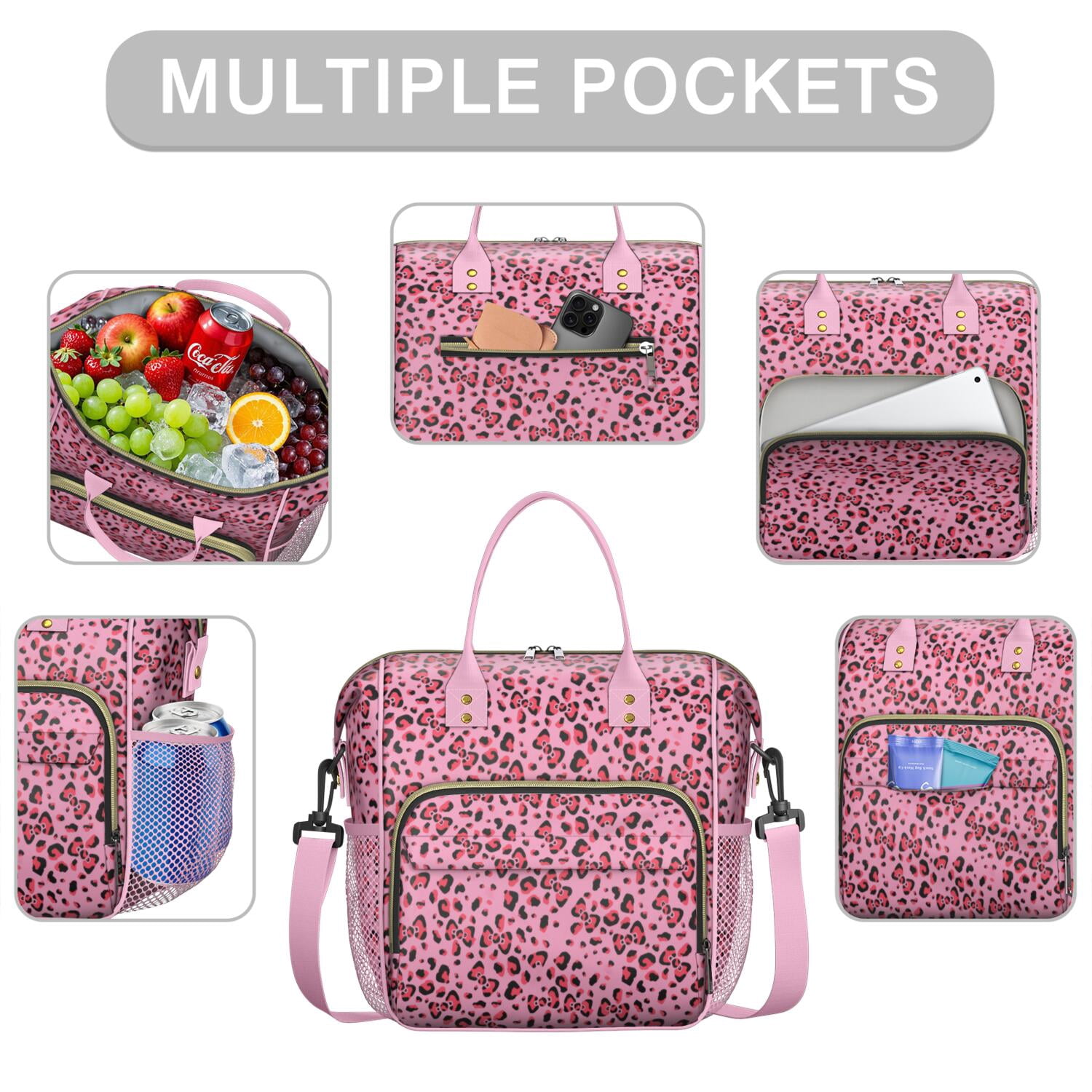 Aesthetic Leopard Insulated Food Storage Bag - Fashionable & Durable Lunch Tote for Men & Women