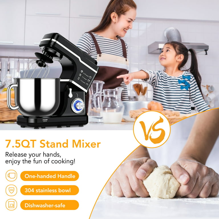 Samsaimo Stand Mixer,6.5-QT 660W 10-Speed Tilt-Head Food Mixer