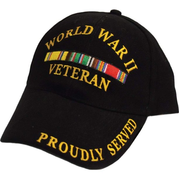 Eagle Emblem - World War II Veteran Proudly Served Hat Black - Walmart