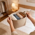 thumbnail image 2 of Partheme Small Storage Baskets for Organizing , Organizer Baskets for Shelves , Small Woven Basket for Storage , Cute Basket for Gifts Empty, M, 2 of 6