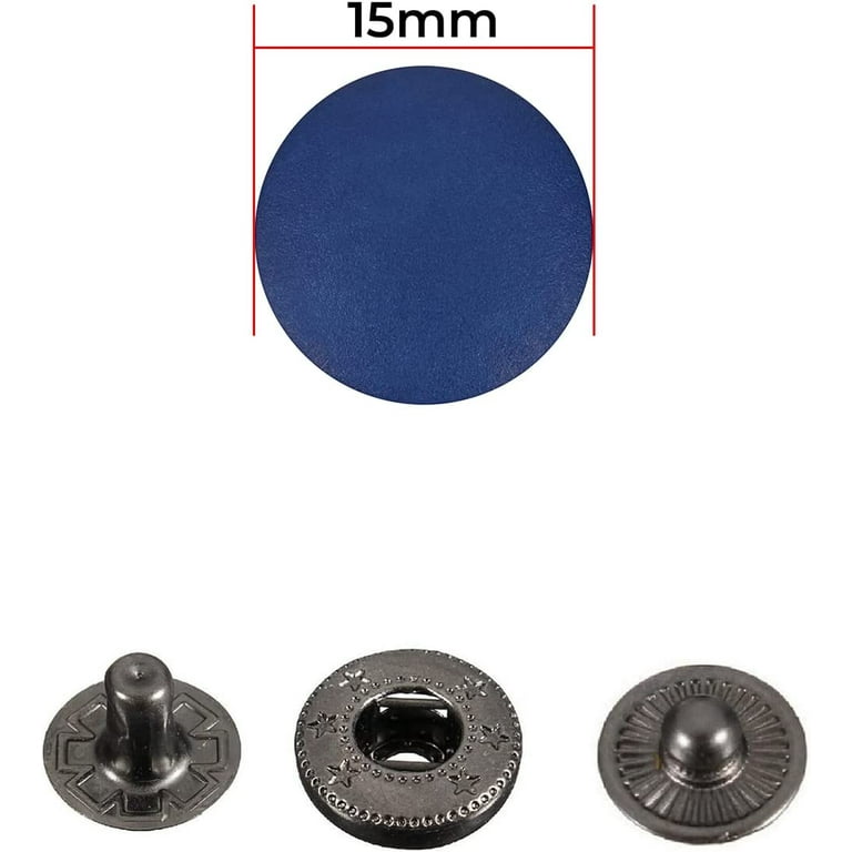 Trimming Shop 15mm S Spring Press Studs Snap Fasteners Plastic Cap with  Gunmetal Black Metal Back Snap Buttons - Navy, 100pcs 
