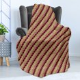 thumbnail image 4 of Khaki Soft Flannel Fleece Throw Blanket, Geometric Grid Pattern with Tricolor Design Hexagons Rhythmic Design, Cozy Plush for Indoor and Outdoor Use, 70" x 90", Maroon Khaki, by Ambesonne, 4 of 5