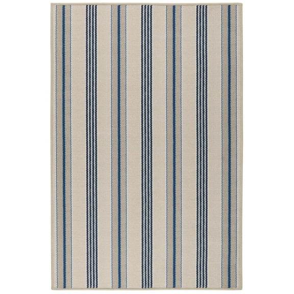 Dash & Albert Nimes Ticking Machine Washable Rug, 3' x 5', Neutral