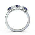 thumbnail image 3 of 0.66 Ct Round Shape Natural Diamond Blue Sapphire Sparkle Half Eternity Band for Wedding 14K White Gold Size 4.5, 3 of 7