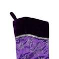 thumbnail image 6 of Northlight 20" Purple and Silver Glittered Floral Christmas Stocking with Shadow Velveteen Cuff, 6 of 6