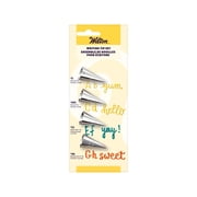 Wilton 4-Piece Stainless Steel Writing Tip Set for Cakes and Cookies