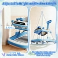 thumbnail image 6 of WonderStone 6 in 1 Baby Walker, Height-Adjustable Push Walker with Music & Light Toys, Baby Bouncer & Activity Center for Boys and Girls 6-18 Months (Blue), 6 of 10