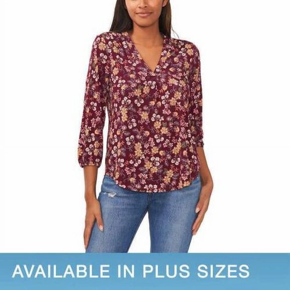 Two By Vince Camuto Women's V-Neck Top (Purple, Small)