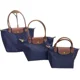 thumbnail image 5 of Bolso de mano con forma de bola de masa de nailon para mujer, bolso de mano de gran capacidad con asa de cuero, impermeable, plegable, de un solo hombro, 5 of 5
