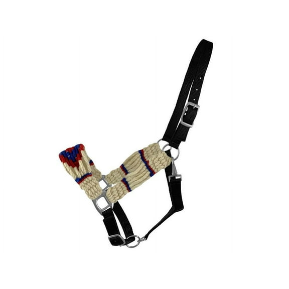 Showman White Mohair Wool Bronc Halter w/ Southwest Design