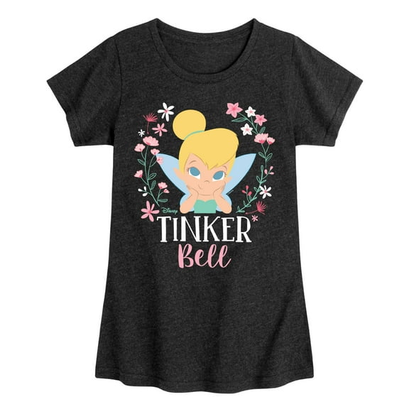 Tinker Bell - Tinker Bell Floral - Toddler And Youth Girls Short Sleeve Graphic T-Shirt