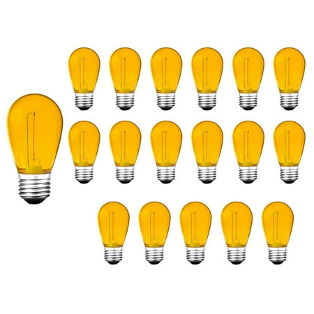 

15 Pack 3V LED S14 Colored Replacement Light Bulbs Shatterproof Outdoor Solar String Light Bulbs B