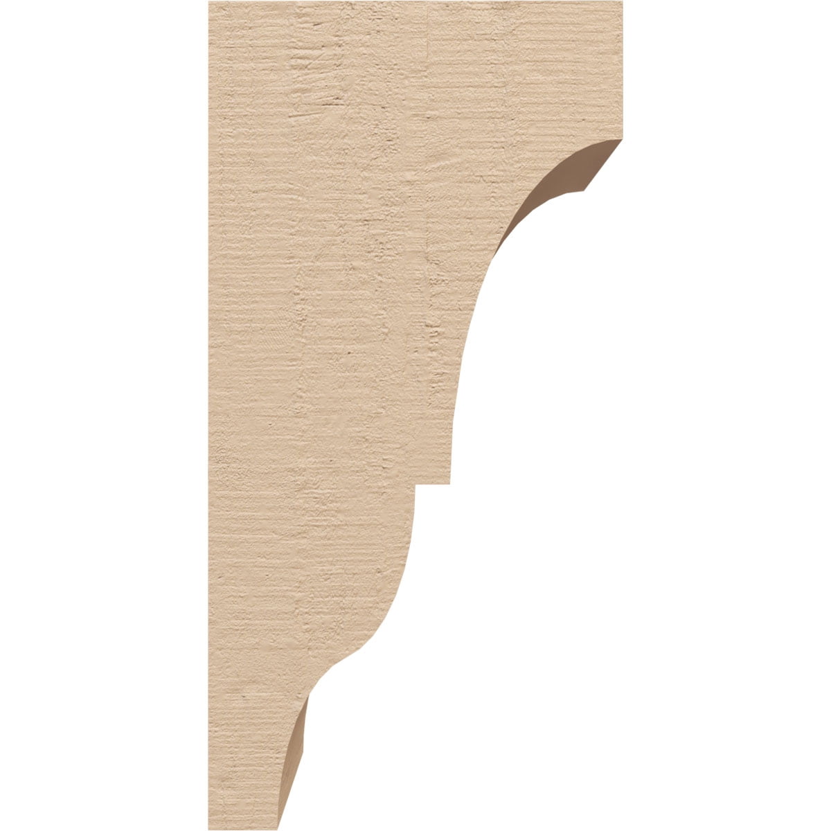 5"W x 5"D x 10"H Wide Asheboro Rough Cedar Woodgrain TimberThane Corbel, Primed Tan