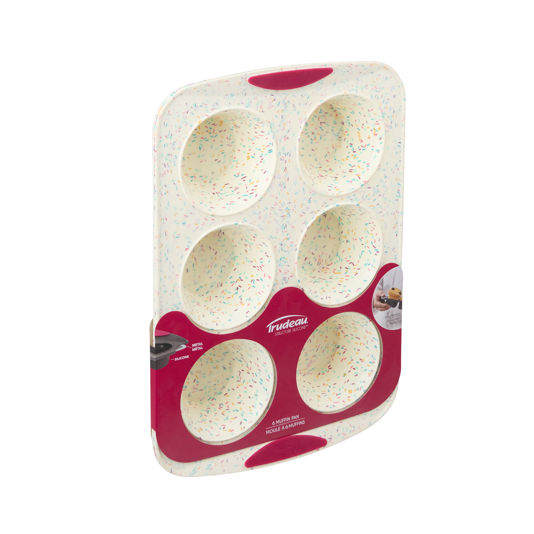 Trudeau 24 Cavity Silicone Mini Muffin Pan - Confetti