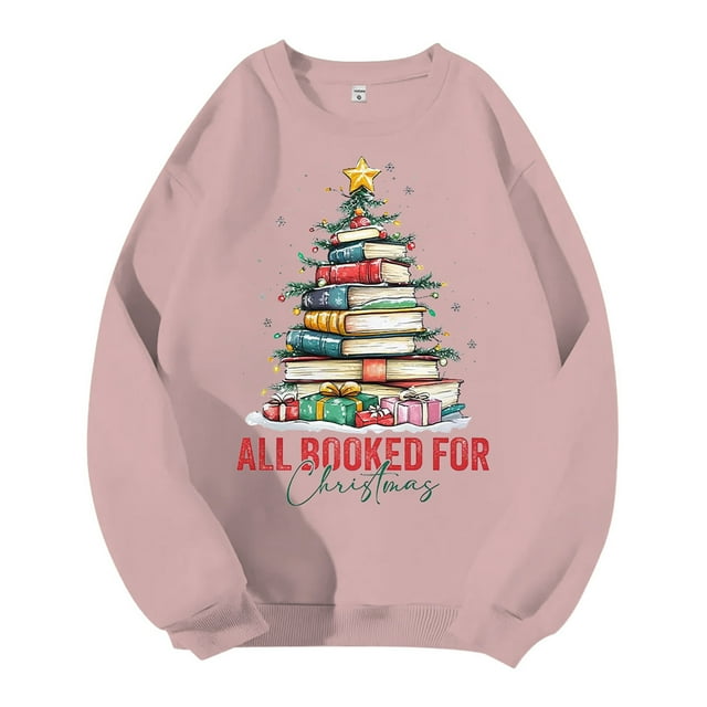 Mens Christmas Fall Plus Hoodless Pullovers Fashion Sweatshirts Holiday Logo Print Clothing Tops
