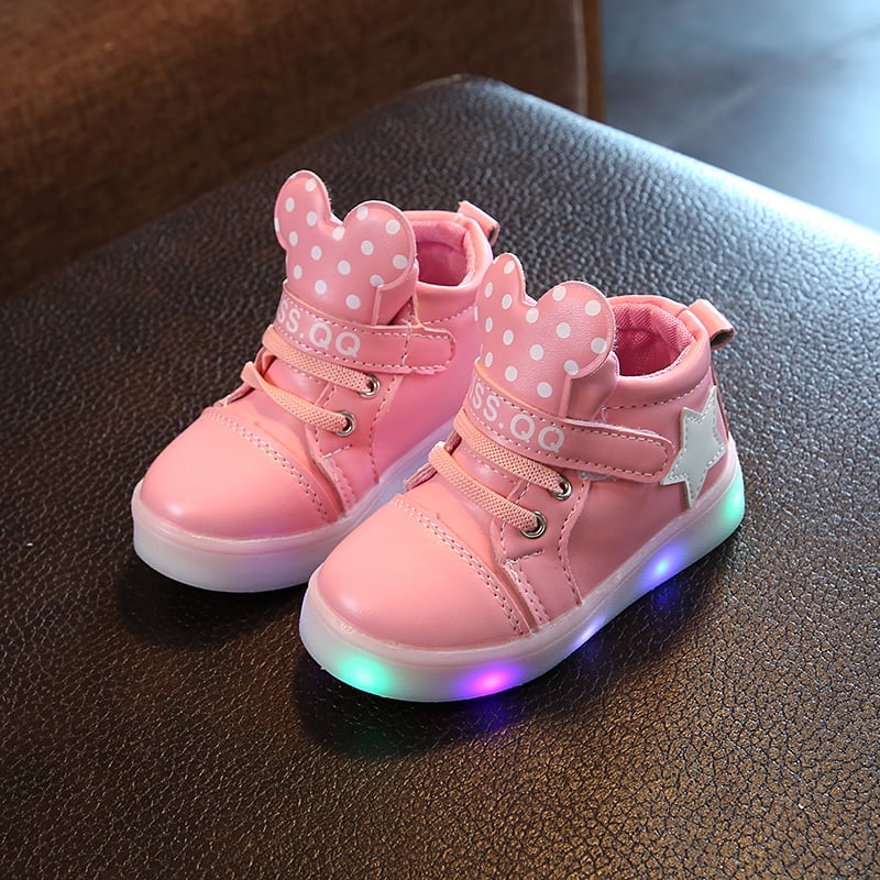Baby Boys Girls LED Light Shoes Toddler Anti-Slip Sports Boots Kids ...