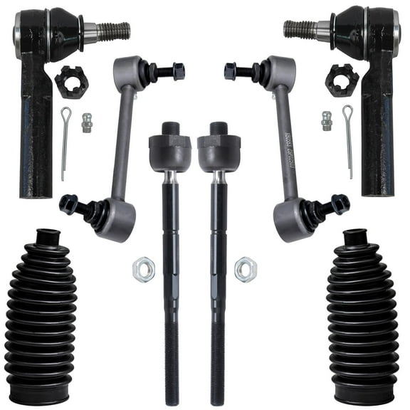 Detroit Axle - Front Outer Inner Tie Rod w/Boot Sway Bars Replacement for 2004 2005 Chevy Colorado GMC Canyon (Torsion Bar)