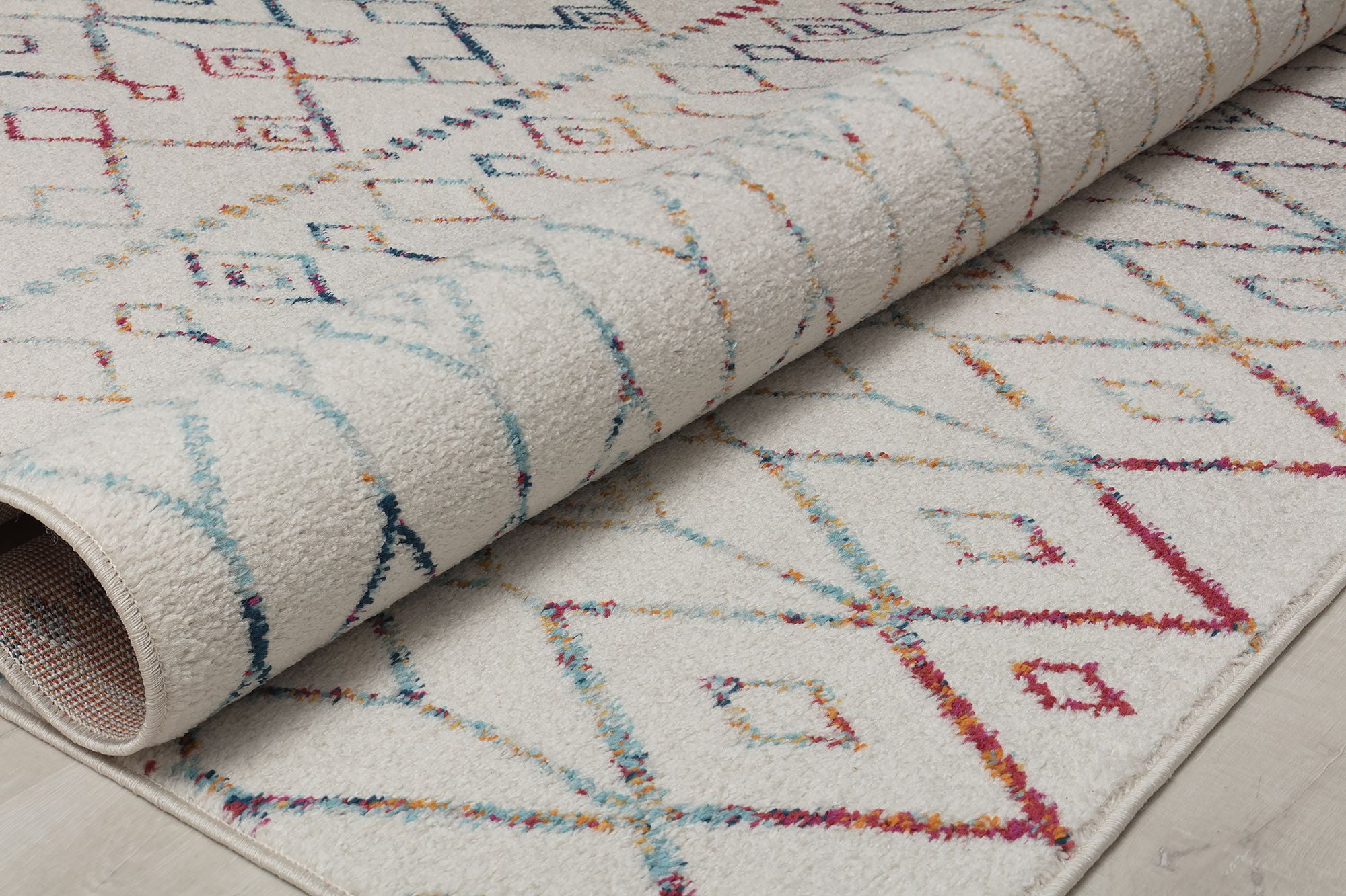 Mason Brooks Ryder KN10A Confetti Mix Moroccan Tribal White Area Rug, 2'6" x 4'