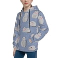 thumbnail image 2 of Fotbe Cute Fat Cat Pattern Youth Pullover Hooded Sweatshirt, Boys Hoodie, Kangaroo Pocket Hoodie for Kids Girls -Small, 2 of 6