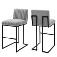 thumbnail image 2 of Modway Indulge Channel Tufted Fabric Bar Stools in Light Gray, 2 of 10