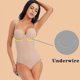 thumbnail image 2 of Body blanco con aros para mujer, modeladores elásticos de Color sólido, ropa interior sedosa, monos, ropa moldeadora blanca, 2 of 5