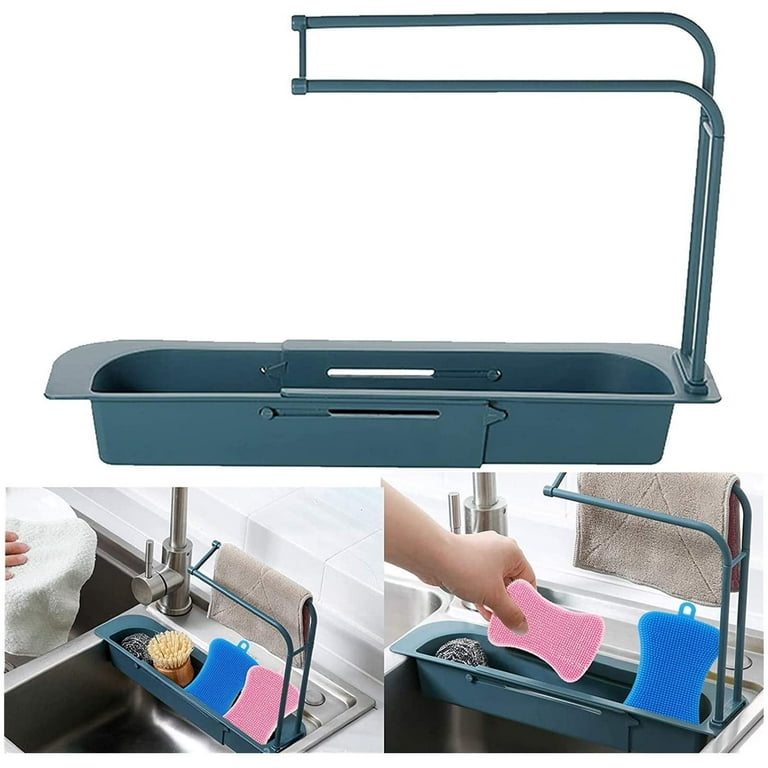 Telescopic Sink Rack Holder Expandable Storage Drain Basket Sink