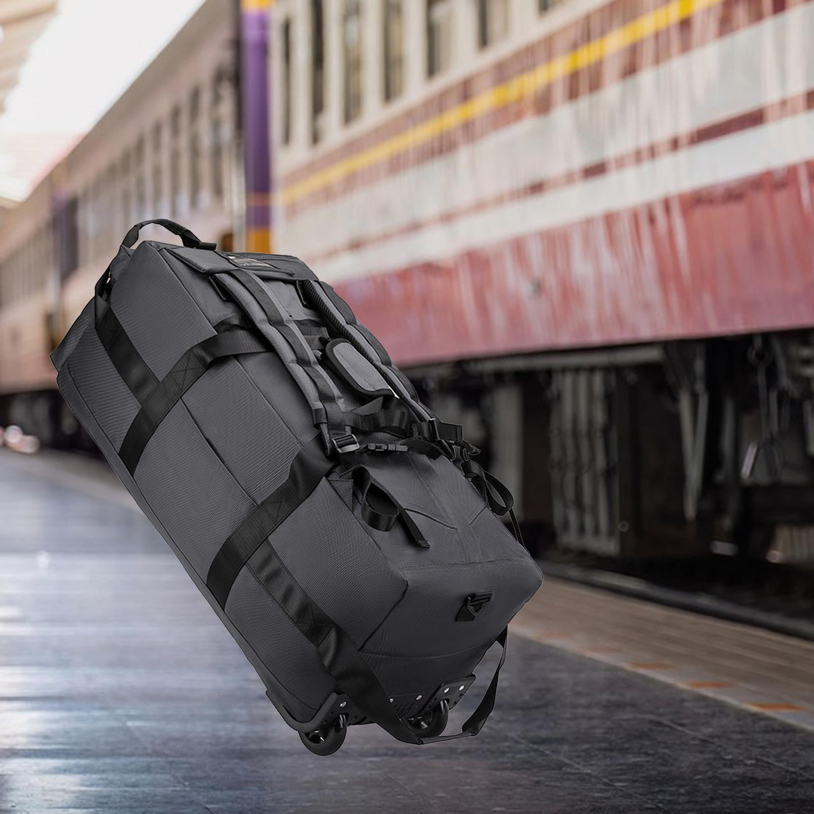 LeeQinersw Duffel Bag with Wheels Backpack for Business Trip Camping Storage Bag Sports Gray