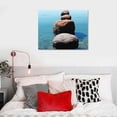 thumbnail image 4 of COMIO  - Zen Stone Canvas Wall Art Seascape Picture Prints Vertical Triptych Stretched on Wood Frame for Home and Office Decor Wall Hanging, 4 of 4