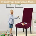 thumbnail image 5 of Chair Covers for Dining Room Set of 6, Stretch Jacquard Kitchen Parsons Chair Covers,Washable Spandex Dining Chair Slipcovers Seat Protector for Hotel,Banquet,Ceremony（Wine Red）, 5 of 6