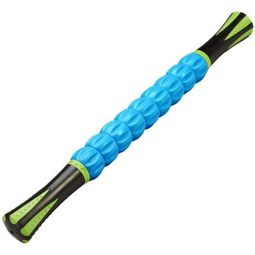 Muscle Roller Massage Stick Tool for Athletes, 18 Inches Muscle Roller for Relieving Muscle Soreness, Soothing Cramps, Massage, Physical Therapy & Body Recovery Blue